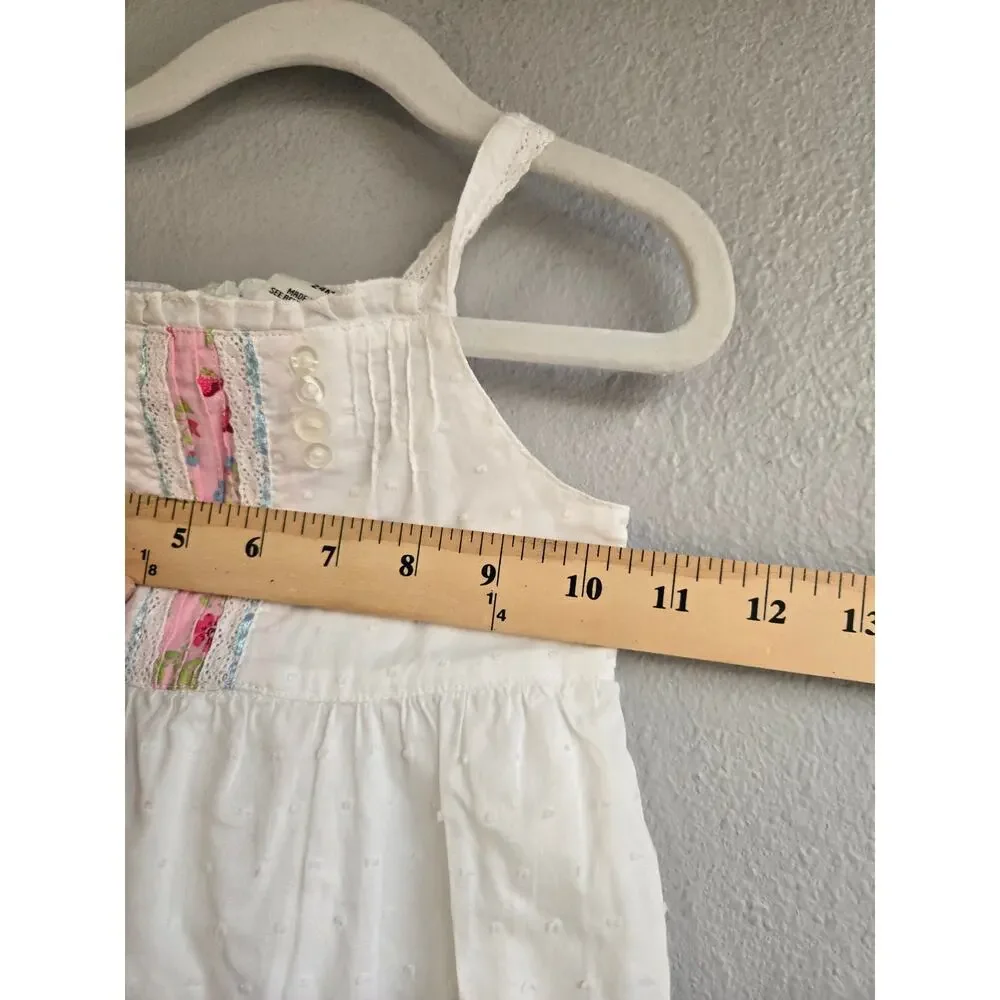 Flapdoodles White Swiss Dot‎ Embroidered Strawberry Sundress 24M